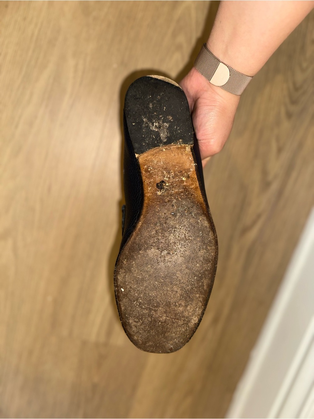 Gucci Navy Leather Horsebit Slip-On Loafers - Picture 2 of 5